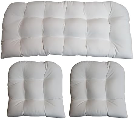 RSH DECOR Sunbrella Outdoor Tufted Loveseat Set for Patio - 3 Piece with Cushion Comfort, Durable Performance Fabric, U-