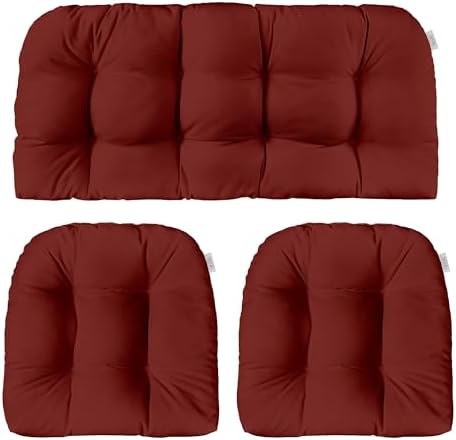 RSH DECOR Sunbrella Outdoor Tufted Loveseat Set for Patio - 3 Piece with Cushion Comfort, Durable Performance Fabric, U-