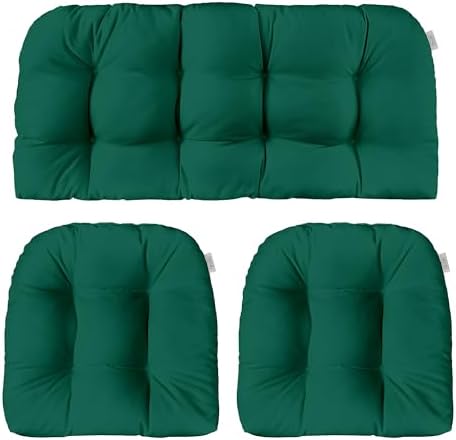 RSH DECOR Sunbrella Outdoor Tufted Loveseat Set for Patio - 3 Piece with Cushion Comfort, Durable Performance Fabric, U-