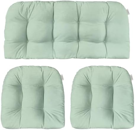 RSH DECOR Sunbrella Outdoor Tufted Loveseat Set for Patio - 3 Piece with Cushion Comfort, Durable Performance Fabric, U-