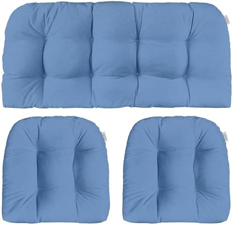 RSH DECOR Sunbrella Outdoor Tufted Loveseat Set for Patio - 3 Piece with Cushion Comfort, Durable Performance Fabric, U-