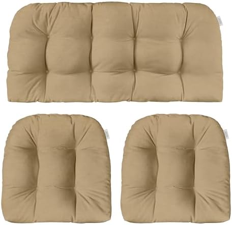 RSH DECOR Sunbrella Outdoor Tufted Loveseat Set for Patio - 3 Piece with Cushion Comfort, Durable Performance Fabric, U-