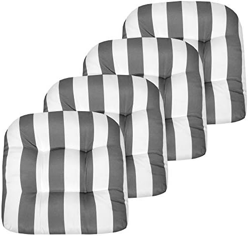 Sweet Home Collection Patio Cushions | Premium Comfortable Outdoor Chair Pads | Thick Fiber Fill | 19" x 19" x 5" Seat C