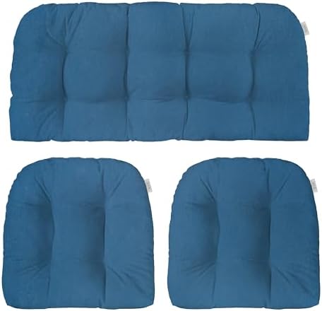 RSH DECOR Sunbrella Outdoor Tufted Loveseat Set for Patio - 3 Piece with Cushion Comfort, Durable Performance Fabric, U-