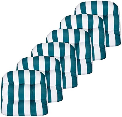 Sweet Home Collection Patio Cushions | Premium Comfortable Outdoor Chair Pads | Thick Fiber Fill | 19" x 19" x 5" Seat C