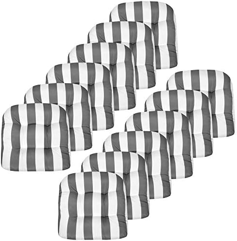 Sweet Home Collection Patio Cushions | Premium Comfortable Outdoor Chair Pads | Thick Fiber Fill | 19" x 19" x 5" Seat C