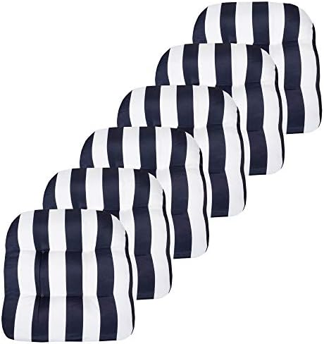 Sweet Home Collection Patio Cushions | Premium Comfortable Outdoor Chair Pads | Thick Fiber Fill | 19" x 19" x 5" Seat C