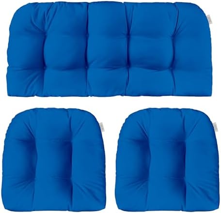 RSH DECOR Sunbrella Outdoor Tufted Loveseat Set for Patio - 3 Piece with Cushion Comfort, Durable Performance Fabric, U-