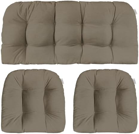 RSH DECOR Sunbrella Outdoor Tufted Loveseat Set for Patio - 3 Piece with Cushion Comfort, Durable Performance Fabric, U-