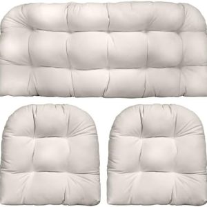 RSH DECOR Sunbrella Outdoor Tufted Loveseat Set for Patio - 3 Piece with Cushion Comfort, Durable Performance Fabric, U-