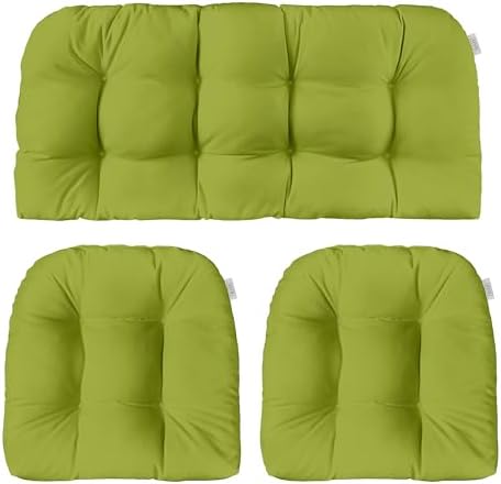 RSH DECOR Sunbrella Outdoor Tufted Loveseat Set for Patio - 3 Piece with Cushion Comfort, Durable Performance Fabric, U-
