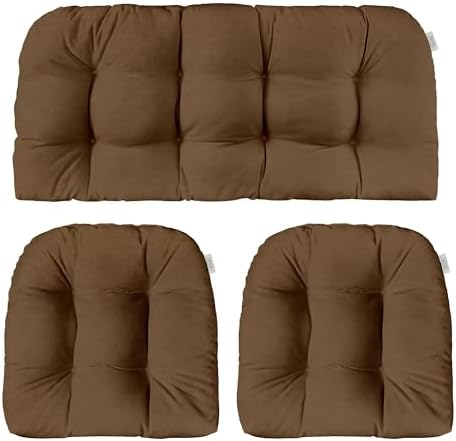 RSH DECOR Sunbrella Outdoor Tufted Loveseat Set for Patio - 3 Piece with Cushion Comfort, Durable Performance Fabric, U-