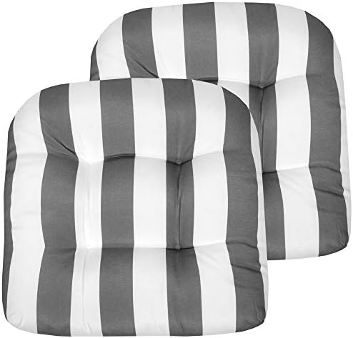 Sweet Home Collection Patio Cushions | Premium Comfortable Outdoor Chair Pads | Thick Fiber Fill | 19" x 19" x 5" Seat C