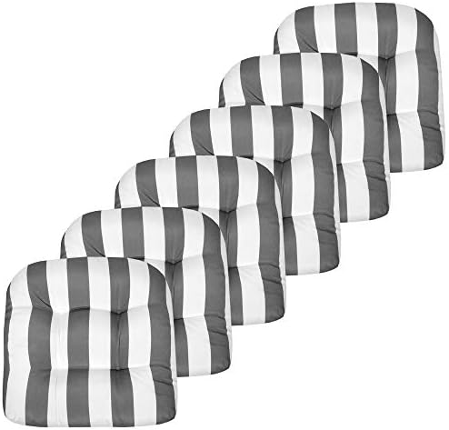 Sweet Home Collection Patio Cushions | Premium Comfortable Outdoor Chair Pads | Thick Fiber Fill | 19" x 19" x 5" Seat C