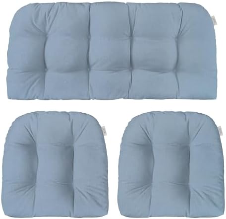 RSH DECOR Sunbrella Outdoor Tufted Loveseat Set for Patio - 3 Piece with Cushion Comfort, Durable Performance Fabric, U-