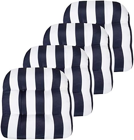 Sweet Home Collection Patio Cushions | Premium Comfortable Outdoor Chair Pads | Thick Fiber Fill | 19" x 19" x 5" Seat C