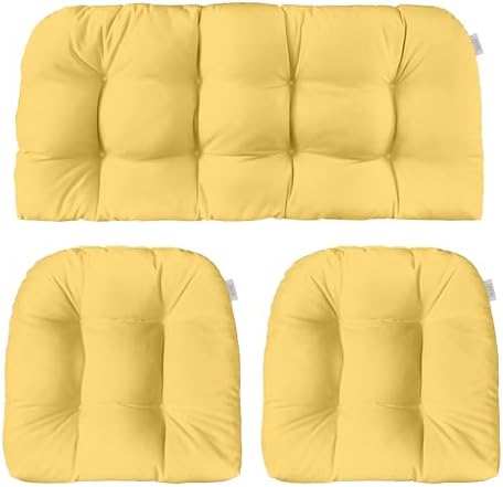 RSH DECOR Sunbrella Outdoor Tufted Loveseat Set for Patio - 3 Piece with Cushion Comfort, Durable Performance Fabric, U-