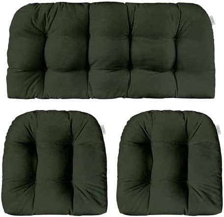 RSH DECOR Sunbrella Outdoor Tufted Loveseat Set for Patio - 3 Piece with Cushion Comfort, Durable Performance Fabric, U-