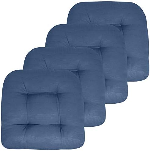 Sweet Home Collection Patio Cushions | Premium Comfortable Outdoor Chair Pads | Thick Fiber Fill | 19" x 19" x 5" Seat C