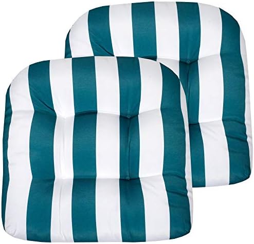 Sweet Home Collection Patio Cushions | Premium Comfortable Outdoor Chair Pads | Thick Fiber Fill | 19" x 19" x 5" Seat C