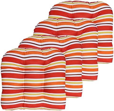 Sweet Home Collection Patio Cushions | Premium Comfortable Outdoor Chair Pads | Thick Fiber Fill | 19" x 19" x 5" Seat C