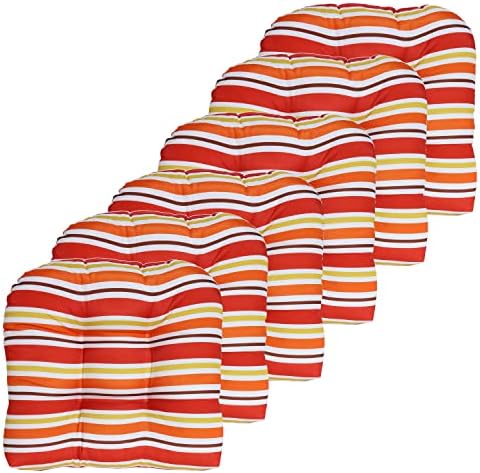 Sweet Home Collection Patio Cushions | Premium Comfortable Outdoor Chair Pads | Thick Fiber Fill | 19" x 19" x 5" Seat C